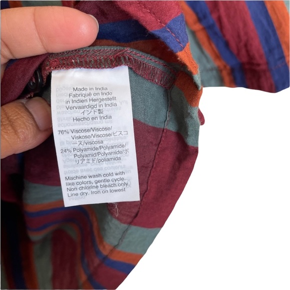 Madewell Button Back Tie Tee in Rosalinda Stripe - Picture 4 of 7